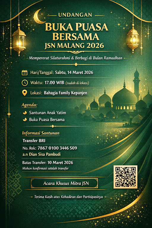 Flyer Bukber dan Santunan Anak Yatim Jaringanku Malang Tahun 2026